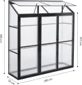 Anlehngewächshaus Tomaten Gewächshaus 180x55x190cm Aluminium Beistell-Gewächshaus, Treibhaus Gartenhaus Frühbeet mit Rückwand, Winterfest Klein, Minigewächshaus, Schwarz - Thumbnail 8