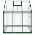 IKAYAA Gewächshaus Aluminium mit Fundament Gartenhaus Winterfest Gewächshaus Glas Glashaus Garten Tomatenhaus Frühbeet und Pflanzenhaus 169 x 169 x 202 cm Grün und transparent - Thumbnail 3