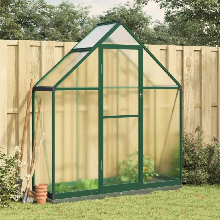 IKAYAA Gewächshaus Aluminium mit Fundament Gartenhaus Winterfest Gewächshaus Glas Glashaus Garten Tomatenhaus Frühbeet und Pflanzenhaus 224 x 169 x 195 cm Anthrazit und transparent – Bild 10
