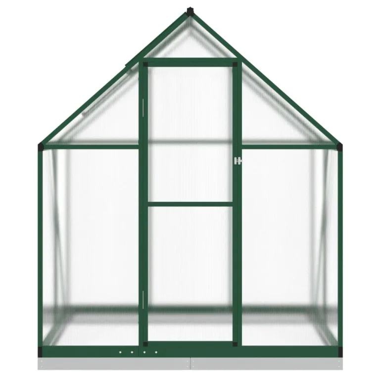 IKAYAA Gewächshaus Aluminium mit Fundament Gartenhaus Winterfest Gewächshaus Glas Glashaus Garten Tomatenhaus Frühbeet und Pflanzenhaus 169 x 114 x 202 cm Grün und transparent – Bild 4