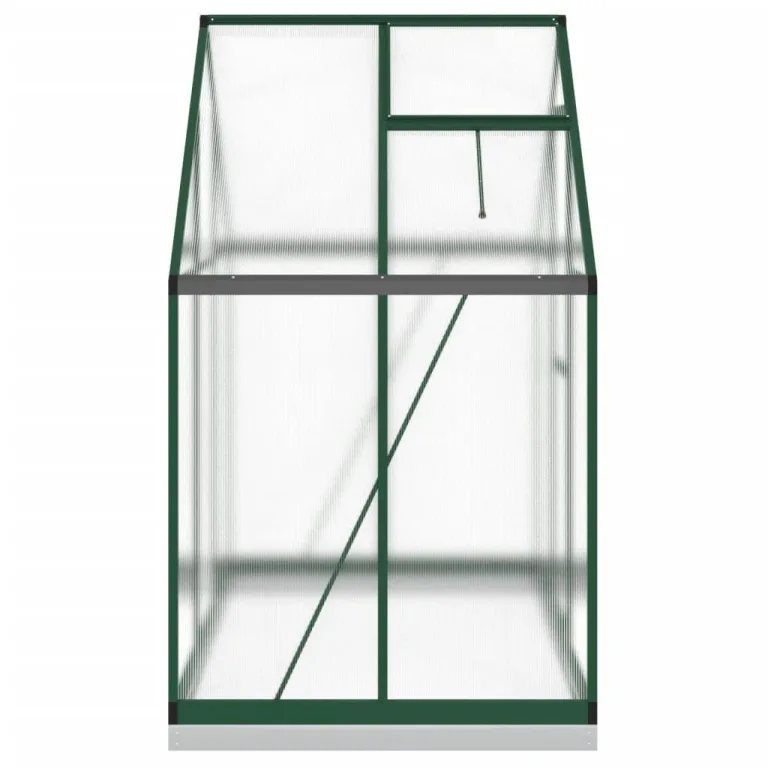 IKAYAA Gewächshaus Aluminium mit Fundament Gartenhaus Winterfest Gewächshaus Glas Glashaus Garten Tomatenhaus Frühbeet und Pflanzenhaus 169 x 114 x 202 cm Grün und transparent – Bild 5