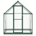 IKAYAA Gewächshaus Aluminium mit Fundament Gartenhaus Winterfest Gewächshaus Glas Glashaus Garten Tomatenhaus Frühbeet und Pflanzenhaus 169 x 114 x 202 cm Grün und transparent - Thumbnail 4