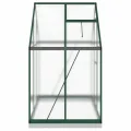 IKAYAA Gewächshaus Aluminium mit Fundament Gartenhaus Winterfest Gewächshaus Glas Glashaus Garten Tomatenhaus Frühbeet und Pflanzenhaus 169 x 114 x 202 cm Grün und transparent - Thumbnail 5