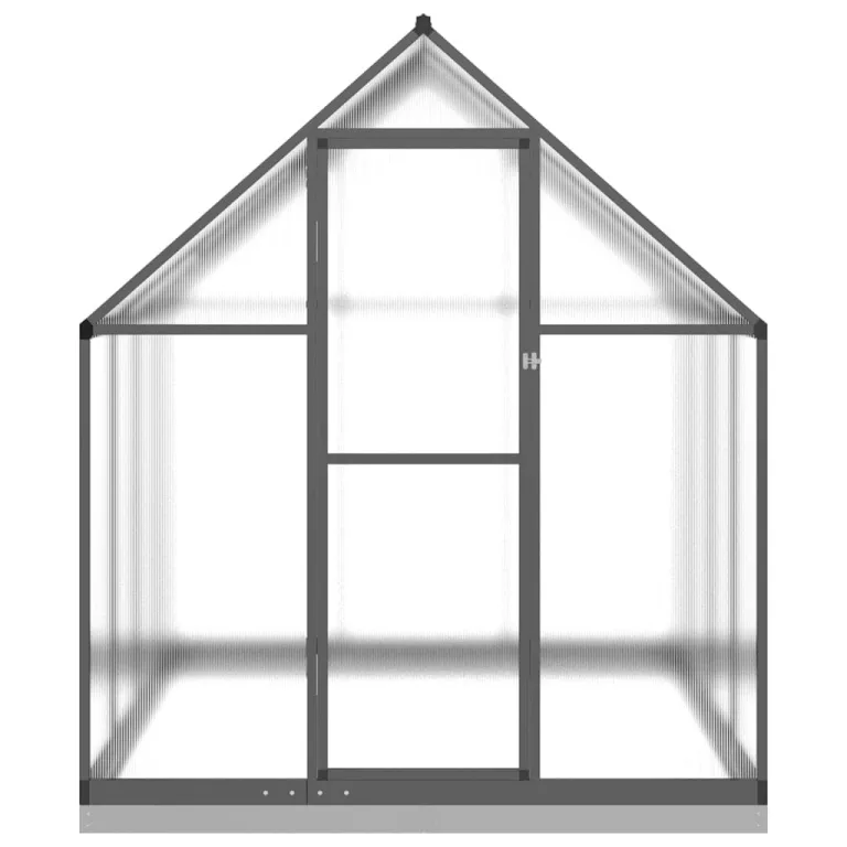 IKAYAA Gewächshaus Aluminium mit Fundament Gartenhaus Winterfest Gewächshaus Glas Glashaus Garten Tomatenhaus Frühbeet und Pflanzenhaus 224 x 169 x 202 cm Anthrazit und transparent – Bild 4
