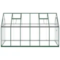 IKAYAA Gewächshaus Aluminium mit Fundament Gartenhaus Winterfest Gewächshaus Glas Glashaus Garten Tomatenhaus Frühbeet und Pflanzenhaus 334 x 169 x 195 cm Grün und transparent - Thumbnail 5