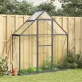 IKAYAA Gewächshaus Aluminium mit Fundament Gartenhaus Winterfest Gewächshaus Glas Glashaus Garten Tomatenhaus Frühbeet und Pflanzenhaus 334 x 169 x 195 cm Grün und transparent - Thumbnail 8