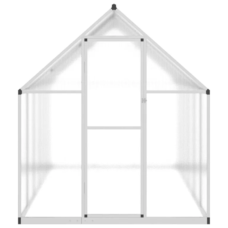 IKAYAA Gewächshaus Aluminium mit Fundament Gartenhaus Winterfest Gewächshaus Glas Glashaus Garten Tomatenhaus Frühbeet und Pflanzenhaus 334 x 169 x 195 cm Silbern und transparent – Bild 5