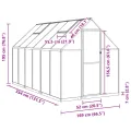 IKAYAA Gewächshaus Aluminium mit Fundament Gartenhaus Winterfest Gewächshaus Glas Glashaus Garten Tomatenhaus Frühbeet und Pflanzenhaus 334 x 169 x 195 cm Silbern und transparent - Thumbnail 7
