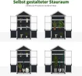 M MCombo Gartenschrank Holz Klein, Outdoor Gartenhaus Geräteschuppen Wetterfest, Gewächshaus für den Außenbereich Balkon Terrasse, 100 × 53 × 178 cm, 0111 (Anthrazitgrau) - Thumbnail 4