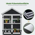 M MCombo Gartenschrank Holz Klein, Outdoor Gartenhaus Geräteschuppen Wetterfest, Gewächshaus für den Außenbereich Balkon Terrasse, 100 × 53 × 178 cm, 0111 (Anthrazitgrau) - Thumbnail 5