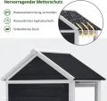 M MCombo Gartenschrank Holz Klein, Outdoor Gartenhaus Geräteschuppen Wetterfest, Gewächshaus für den Außenbereich Balkon Terrasse, 100 × 53 × 178 cm, 0111 (Anthrazitgrau) - Thumbnail 6