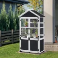M MCombo Gartenschrank Holz Klein, Outdoor Gartenhaus Geräteschuppen Wetterfest, Gewächshaus für den Außenbereich Balkon Terrasse, 100 × 53 × 178 cm, 0111 (Anthrazitgrau) - Thumbnail 8