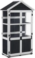 M MCombo Gartenschrank Holz Klein, Outdoor Gartenhaus Geräteschuppen Wetterfest, Gewächshaus für den Außenbereich Balkon Terrasse, 100 × 53 × 178 cm, 0111 (Anthrazitgrau) - Thumbnail 1