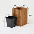 Pflanzkübel Holz – imprägniert wetterfest – mit herausnehmbarem Kunststoffeinsatz – Pflanztopf Blumenkasten für Balkon Garten Terrasse (Vertikal-braun 36x36 H55 cm) - Thumbnail 3