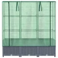 Hochbeet mit Gewächshaus-Aufsatz Gartenbeet Gemüsebeet Kräuterbeet Blumenkasten Frühbeet für Garten Pflanzkasten mit Gewächshaus Blumenbeet Pflanzenbeet Dunkelgrau 120x40x138 cm PP - Thumbnail 4