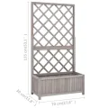Garten-Spalier mit Blumenkasten Kräuterbeet Frühbeet für Garten Pflanzgefäß für Draußen Pflanztopf Blumenbeet Pflanzenbeet Gartenbeet Grau 70x30x135 cm Massives Tannenholz - Thumbnail 7