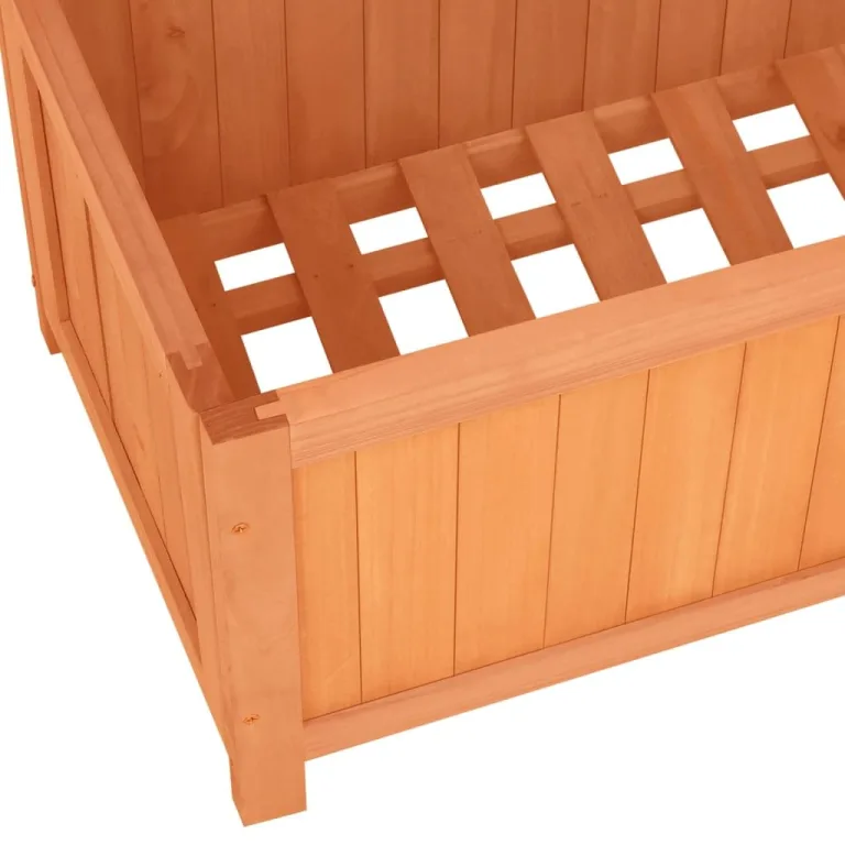 Garten-Spalier mit Blumenkasten Pflanzgefäß für Draußen Gartenbeet Kräuterbeet Frühbeet für Garten Pflanztopf Blumenbeet Pflanzenbeet Braun 70x30x135 cm Massives Tannenholz – Bild 6