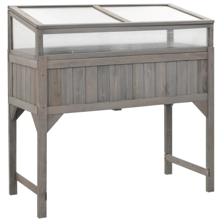 Garten-Spalier mit Blumenkasten Pflanzgefäß für Draußen Gartenbeet Kräuterbeet Frühbeet für Garten Pflanztopf Blumenbeet Pflanzenbeet Braun 70x30x135 cm Massives Tannenholz – Bild 10