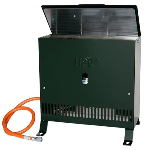Gewächshausheizung 4kW mit Thermostat und Piezozündung für Wandmontage oder im Stand montierbar Gasheizer inkl. Schlauch HPV made in Germany Frostwächter (Ohne Druckminderer) – Bild 7