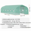 VEVOR begehbares Tunnel-Gewächshaus, 900x300x200cm Treibhaus, Spitzdach-Tomatenhaus mit verzinktem Stahlrahmen, grüner PE-Abdeckung, aufrollbarer Reißverschlusstür und 12 Fenstern für den Außenbereich - Thumbnail 7