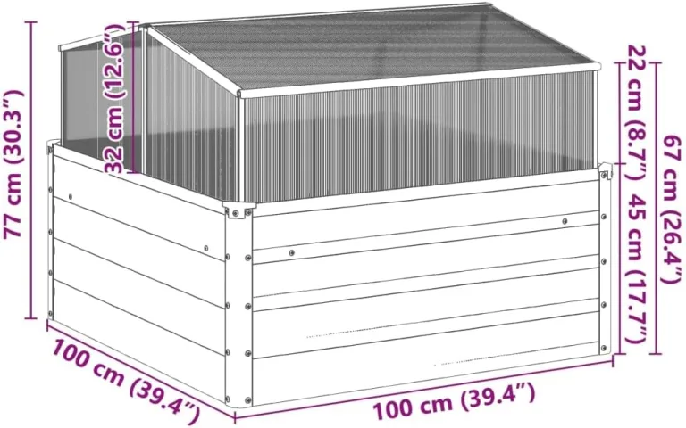 vidaXL Hochbeet mit Gewächshausaufsatz Cortenstahl, Pflanzkübel, Pflanzgefäß, Pflanzkasten, Blumenkübel, Blumenkasten, Outdoor Pflanzkübel – Bild 5