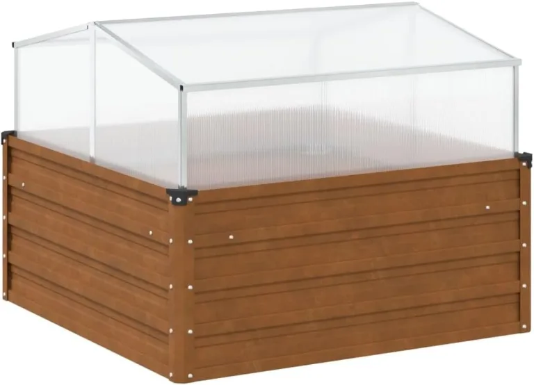 vidaXL Hochbeet mit Gewächshausaufsatz Cortenstahl, Pflanzkübel, Pflanzgefäß, Pflanzkasten, Blumenkübel, Blumenkasten, Outdoor Pflanzkübel – Bild 7
