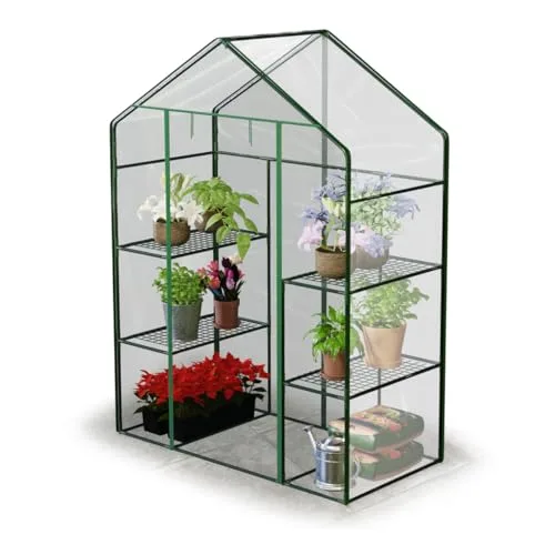 Gewächshaus Foliengewächshaus Gartengewächshäus Stabil Tomatenhaus 195 x 140 x 70 cm Regal Garten Balkon Grün Transparent – Bild 9