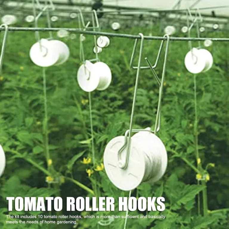 10er-Pack Tomaten-Rankgitter-Rollhaken mit 15 M Schnur für Tomaten, Pflanzen, Gewächshäuser, Blumenreben, Rankgitter-Set, Pflanzen-Rollhaken – Bild 5