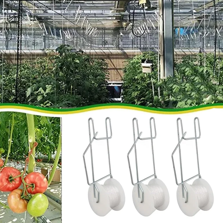 10er-Pack Tomaten-Rankgitter-Rollhaken mit 15 M Schnur für Tomaten, Pflanzen, Gewächshäuser, Blumenreben, Rankgitter-Set, Pflanzen-Rollhaken – Bild 7
