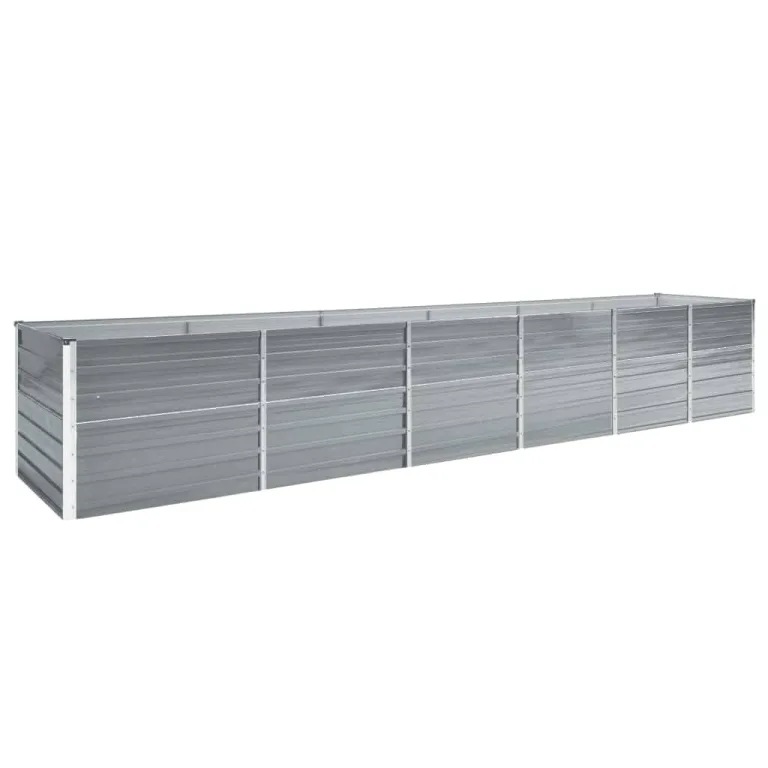 Myheimly Garten-Hochbeet Verzinkter Stahl Gartenbeet Pflanzbeet Frühbeet 480x80x77 cm Grau – Bild 1
