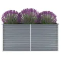Myheimly Garten-Hochbeet Verzinkter Stahl Gartenbeet Pflanzbeet Frühbeet 320x80x77 cm Grau - Thumbnail 10