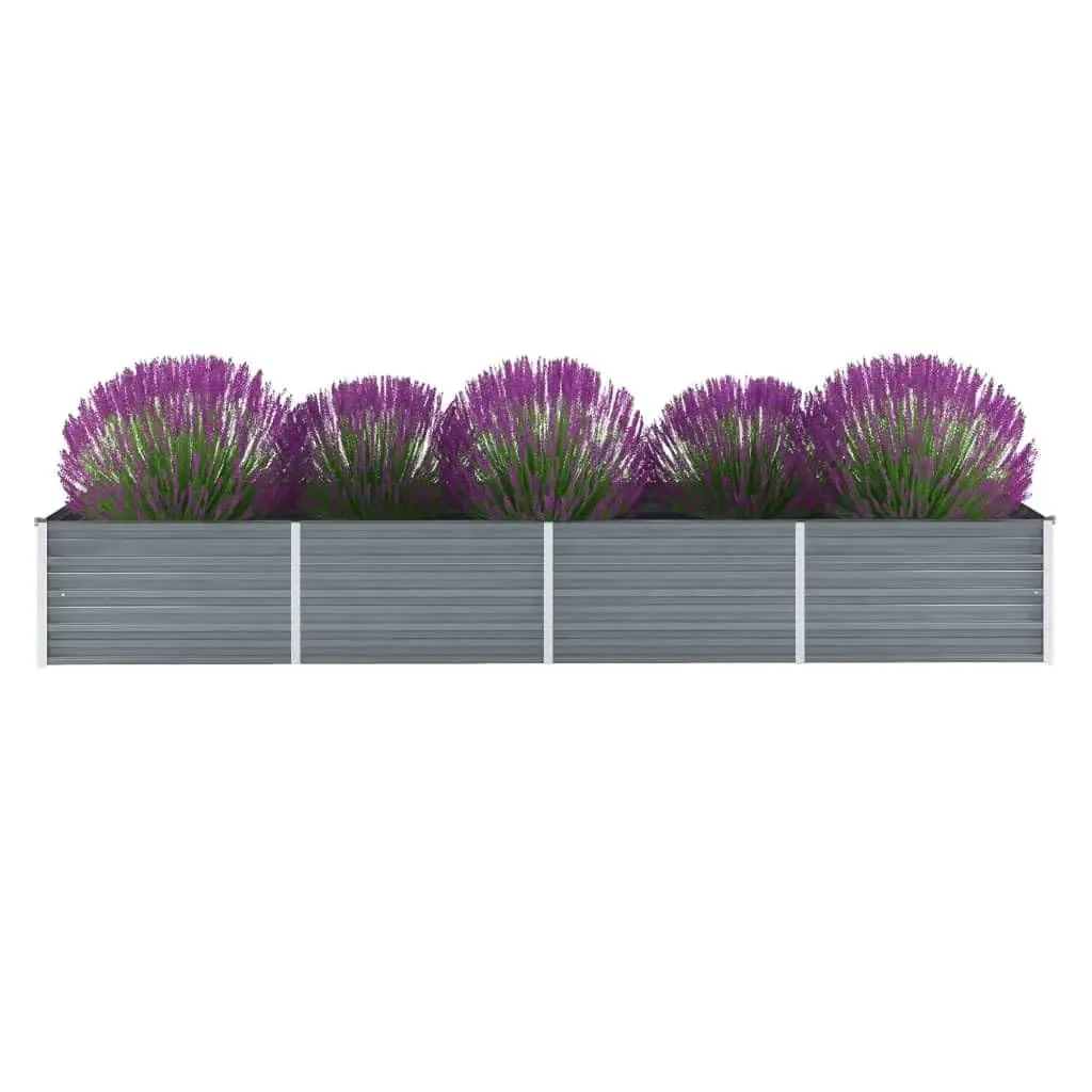 Myheimly Garten-Hochbeet Verzinkter Stahl Gartenbeet Pflanzbeet Frühbeet 320x80x45 cm Grau - Bild 1