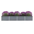Myheimly Garten-Hochbeet Verzinkter Stahl Gartenbeet Pflanzbeet Frühbeet 320x80x45 cm Grau - Thumbnail 1