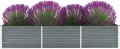 Garten-Hochbeet Verzinkter Stahl Gartenbeet Pflanzbeet Frühbeet 240x80x45 cm Grau - Thumbnail 1