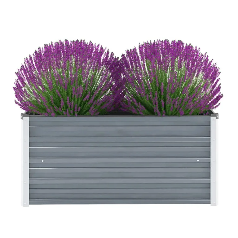 Myheimly Garten-Hochbeet Verzinkter Stahl Gartenbeet Pflanzbeet Frühbeet 100x40x45 cm Grau – Bild 1