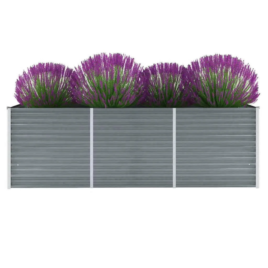 Myheimly Garten-Hochbeet Verzinkter Stahl Gartenbeet Pflanzbeet Frühbeet 240x80x77 cm Grau - Bild 1