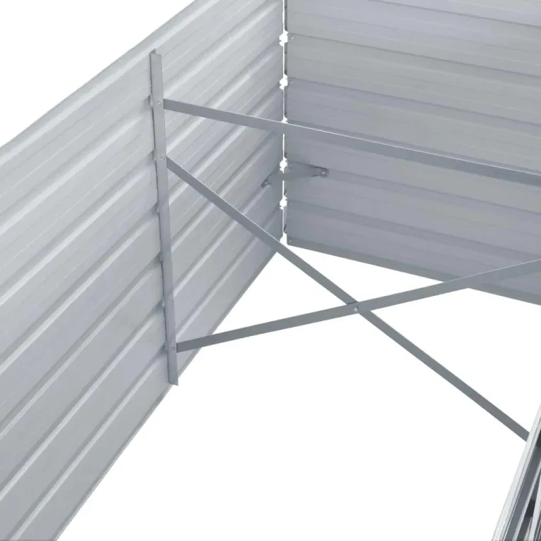 Myheimly Garten-Hochbeet Verzinkter Stahl Gartenbeet Pflanzbeet Frühbeet 240x80x77 cm Grau – Bild 5