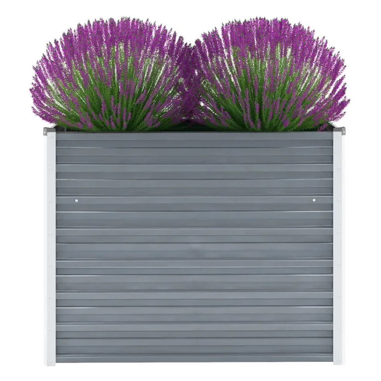 Myheimly Garten-Hochbeet Verzinkter Stahl Gartenbeet Pflanzbeet Frühbeet 100x40x77 cm Grau – Bild 1