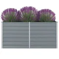 Myheimly Garten-Hochbeet Verzinkter Stahl Gartenbeet Pflanzbeet Frühbeet 160x40x77 cm Grau - Thumbnail 10