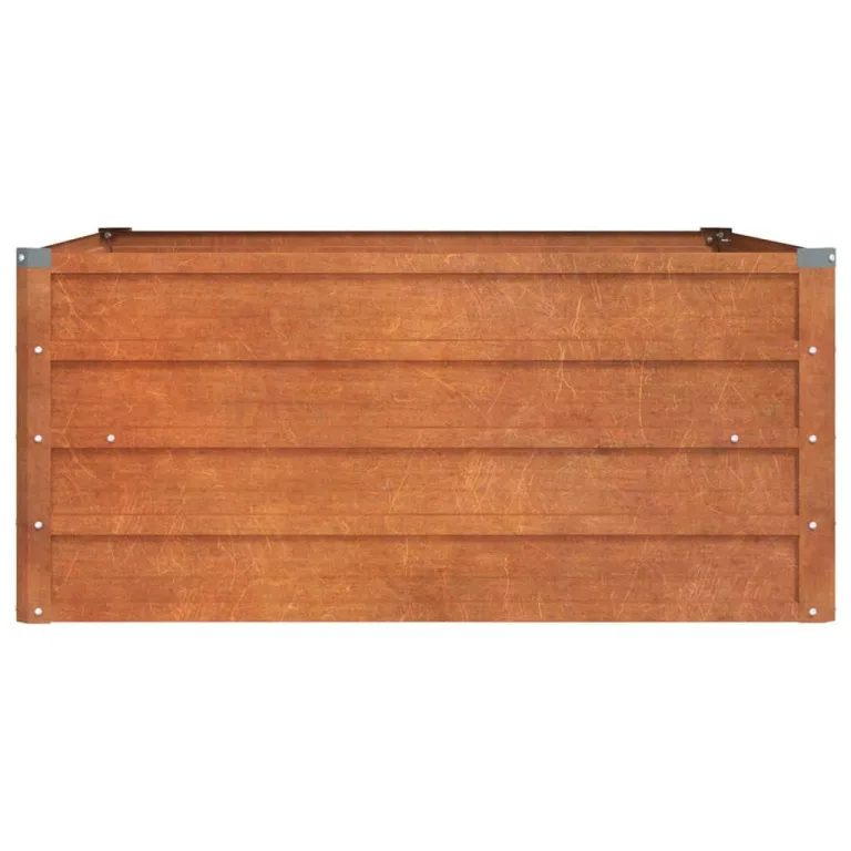 Myheimly Hochbeet, Hochbeet für Garten Balkon Terrasse, Kräuterhochbeet zum Selber Bauen, Gemüsebeet Pflanzkübel aus Metall, Grau Cortenstahl 100 x 100 x 45 cm – Bild 4