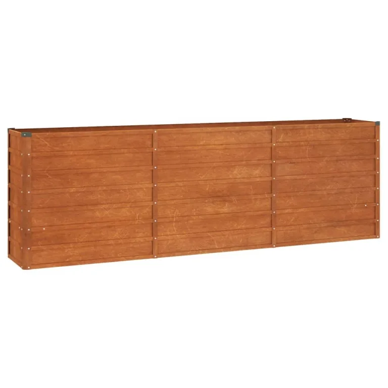 Myheimly Hochbeet, Hochbeet für Garten Balkon Terrasse, Kräuterhochbeet zum Selber Bauen, Gemüsebeet Pflanzkübel aus Metall, Grau Cortenstahl 240 x 40 x 77 cm – Bild 2