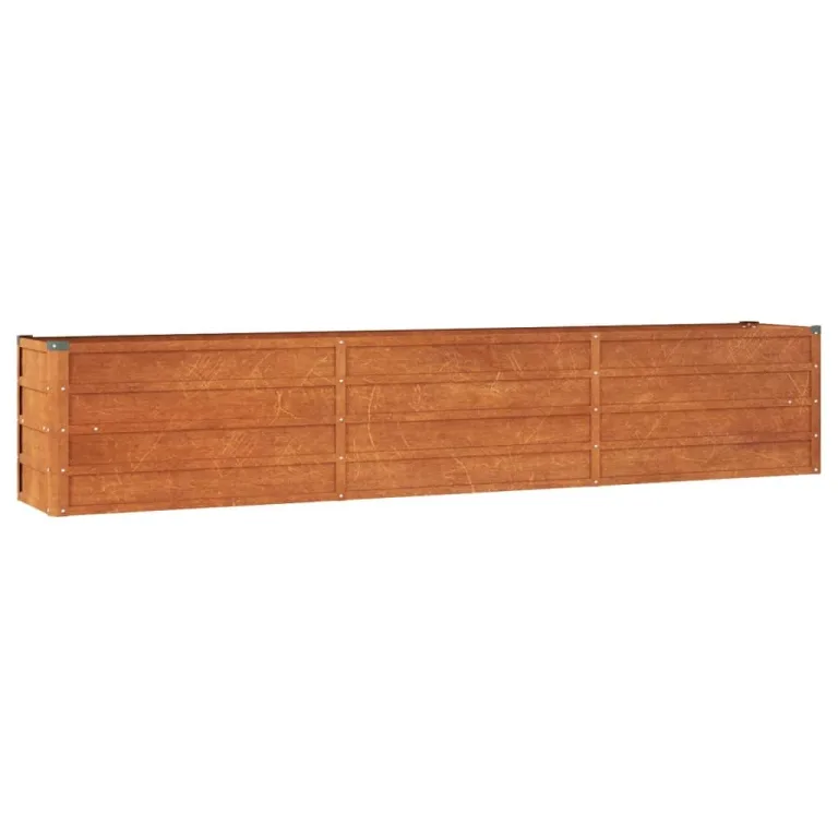 Myheimly Hochbeet, Hochbeet für Garten Balkon Terrasse, Kräuterhochbeet zum Selber Bauen, Gemüsebeet Pflanzkübel aus Metall, Grau Cortenstahl 240 x 40 x 45 cm – Bild 2
