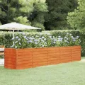 Myheimly Hochbeet, Hochbeet für Garten Balkon Terrasse, Kräuterhochbeet zum Selber Bauen, Gemüsebeet Pflanzkübel aus Metall, Grau Cortenstahl 320 x 80 x 45 cm - Thumbnail 9