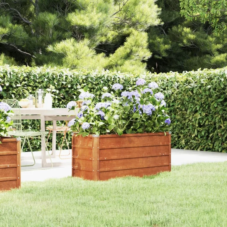 Myheimly Hochbeet, Hochbeet für Garten Balkon Terrasse, Kräuterhochbeet zum Selber Bauen, Gemüsebeet Pflanzkübel aus Metall, Grau Cortenstahl 100 x 40 x 45 cm – Bild 1