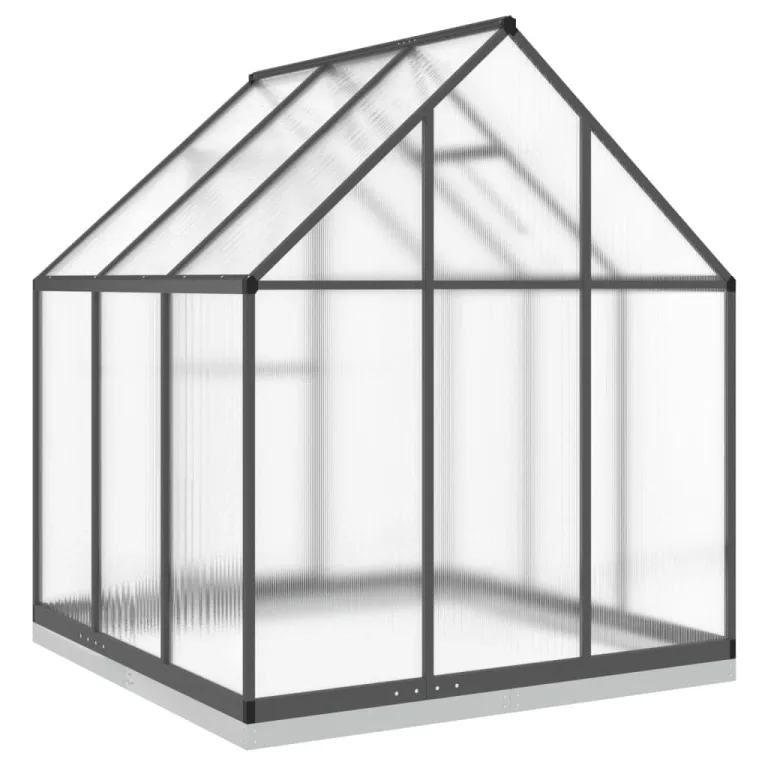 IKAYAA Gewächshaus mit Fundamentrahmen Gewächshaus Aluminium für den Garten Treibhaus Gartenhaus Winterfest Aufzucht Tomatenhaus Frühbeet und Pflanzenhaus-Anthrazit-169 x 169 x 202 cm – Bild 5