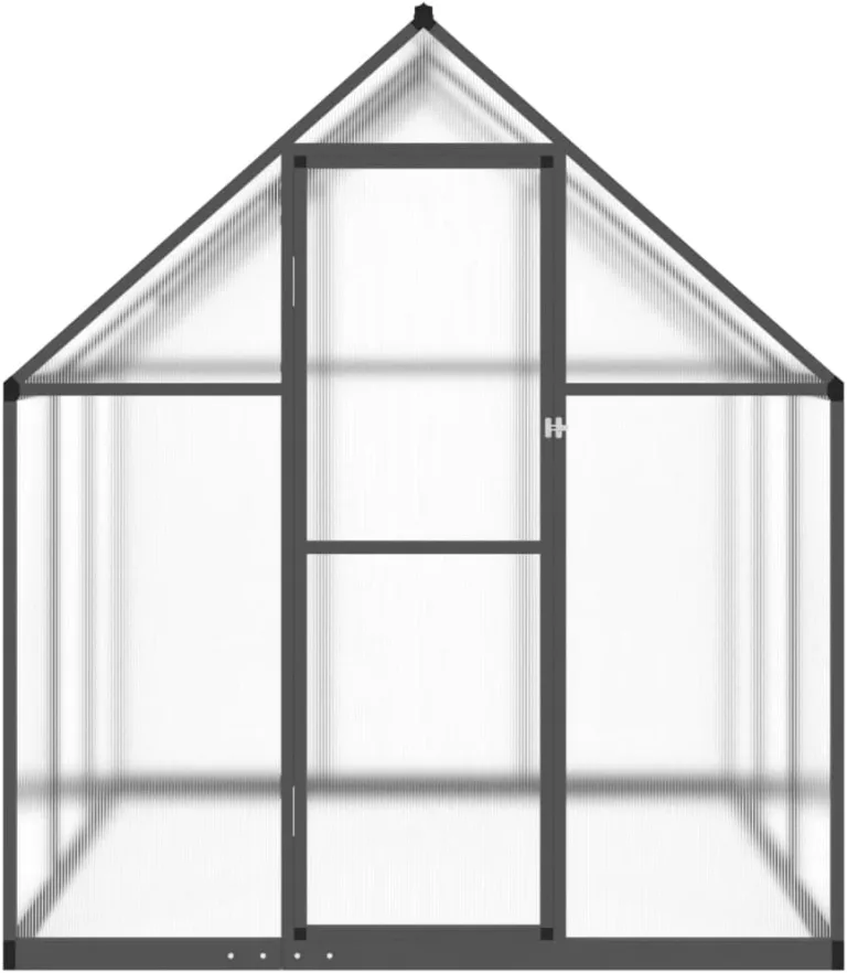IKAYAA Gewächshaus mit Fundamentrahmen Gewächshaus Aluminium für den Garten Treibhaus Gartenhaus Winterfest Aufzucht Tomatenhaus Frühbeet und Pflanzenhaus-Anthrazit-169 x 169 x 195 cm – Bild 4