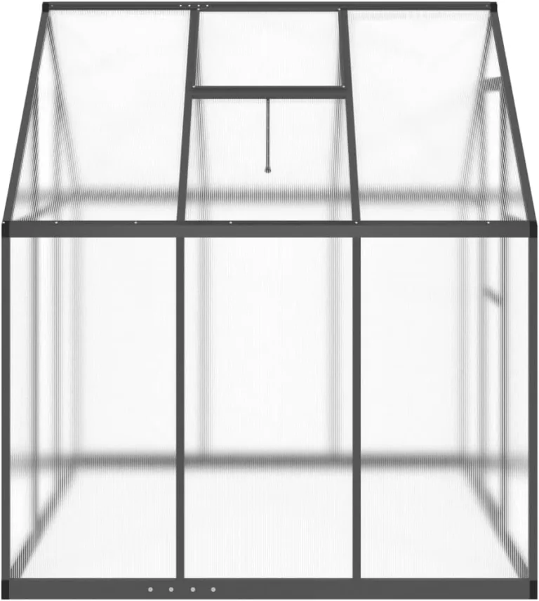 IKAYAA Gewächshaus mit Fundamentrahmen Gewächshaus Aluminium für den Garten Treibhaus Gartenhaus Winterfest Aufzucht Tomatenhaus Frühbeet und Pflanzenhaus-Anthrazit-169 x 169 x 195 cm – Bild 5