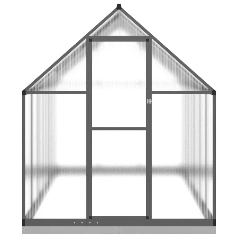 IKAYAA Gewächshaus mit Fundamentrahmen Gewächshaus Aluminium für den Garten Treibhaus Gartenhaus Winterfest Aufzucht Tomatenhaus Frühbeet und Pflanzenhaus-Anthrazit-334 x 169 x 202 cm – Bild 3