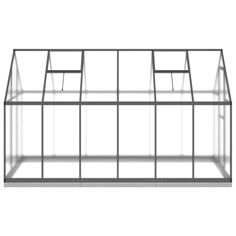 IKAYAA Gewächshaus mit Fundamentrahmen Gewächshaus Aluminium für den Garten Treibhaus Gartenhaus Winterfest Aufzucht Tomatenhaus Frühbeet und Pflanzenhaus-Anthrazit-334 x 169 x 202 cm – Bild 4
