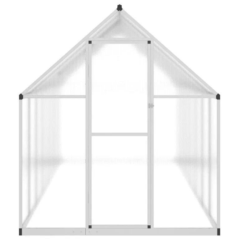 IKAYAA Gewächshaus mit Fundamentrahmen Gewächshaus Aluminium für den Garten Treibhaus Gartenhaus Winterfest Aufzucht Tomatenhaus Frühbeet und Pflanzenhaus-Silber-445 x 169 x 195 cm – Bild 3